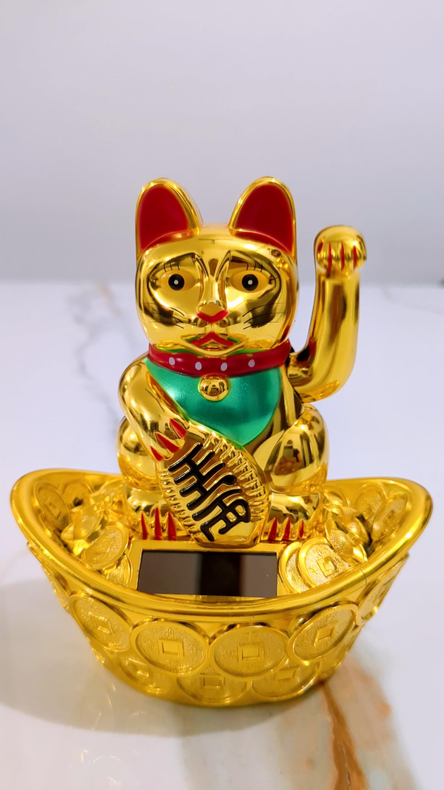 Buy Lucky Cat Wealth Feng Shui Figurine, Golden Waving Cat with